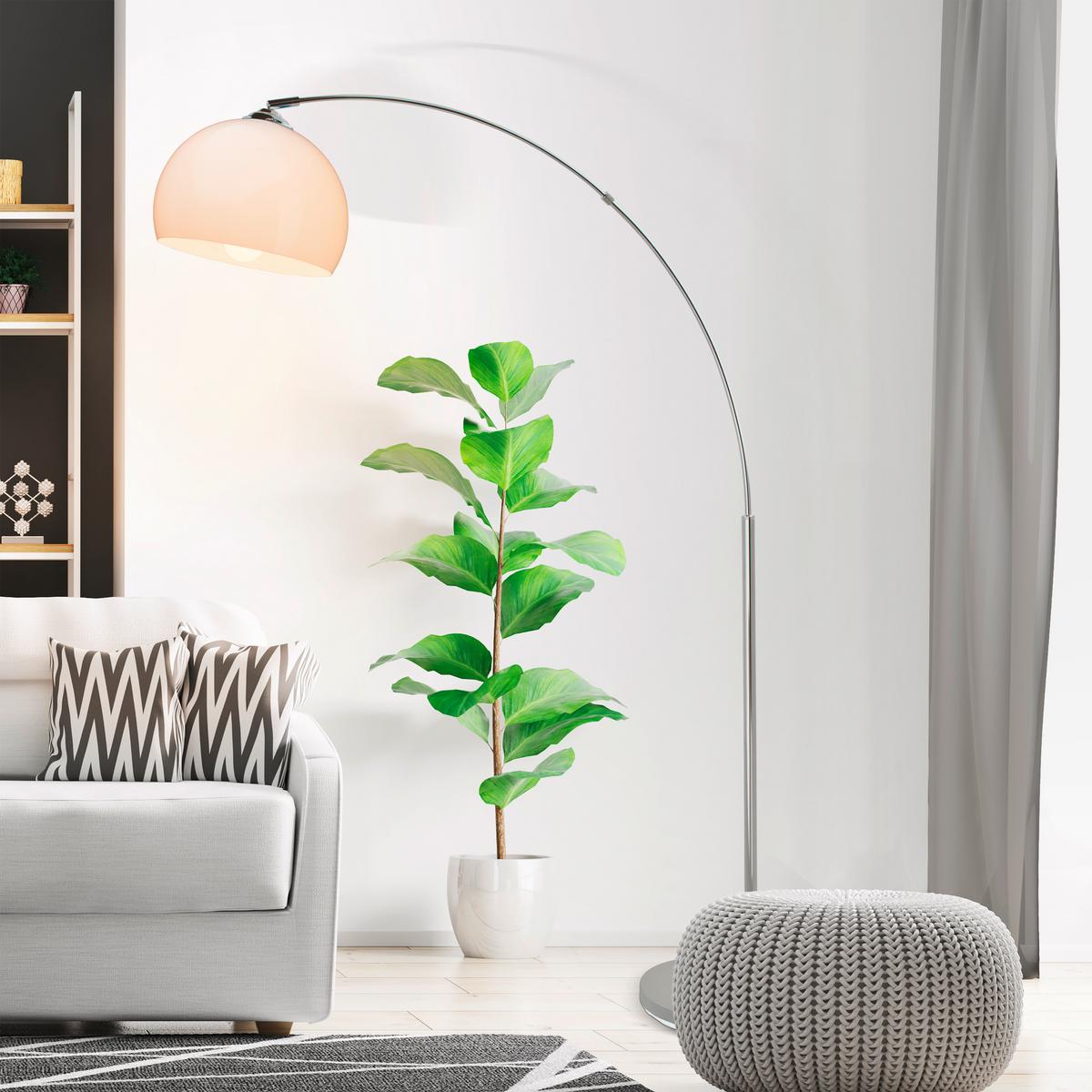 Bogenleuchte 92940/75 Vessa - Chromfarben/Weiß, KONVENTIONELL, Kunststoff/Metall (166/30/122cm) - Brilliant