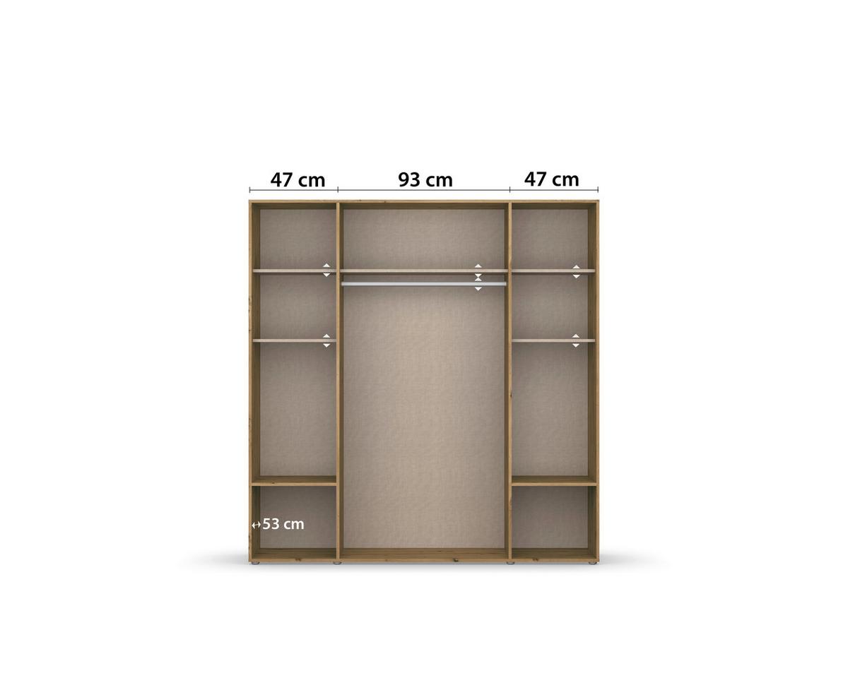 Drehtürenschrank Voyager 187 cm Balve Eiche Artisan - Weiß/Eiche Artisan, MODERN, Holzwerkstoff (187/194/53cm) - Rauch Möbel