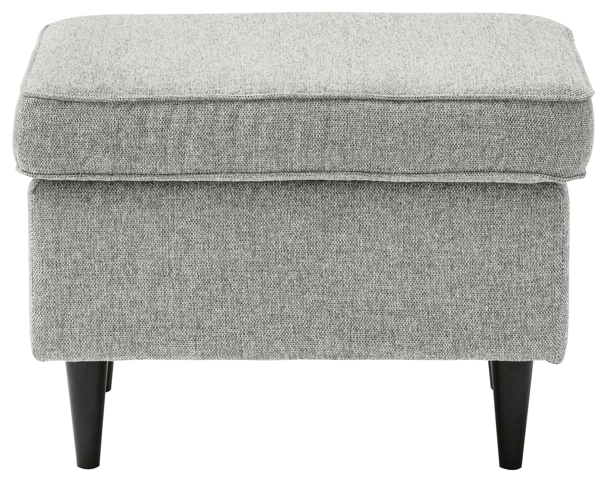 Hocker Oskar - Silberfarben/Schwarz, Basics, Holzwerkstoff/Textil (63/43/42cm) - MID.YOU