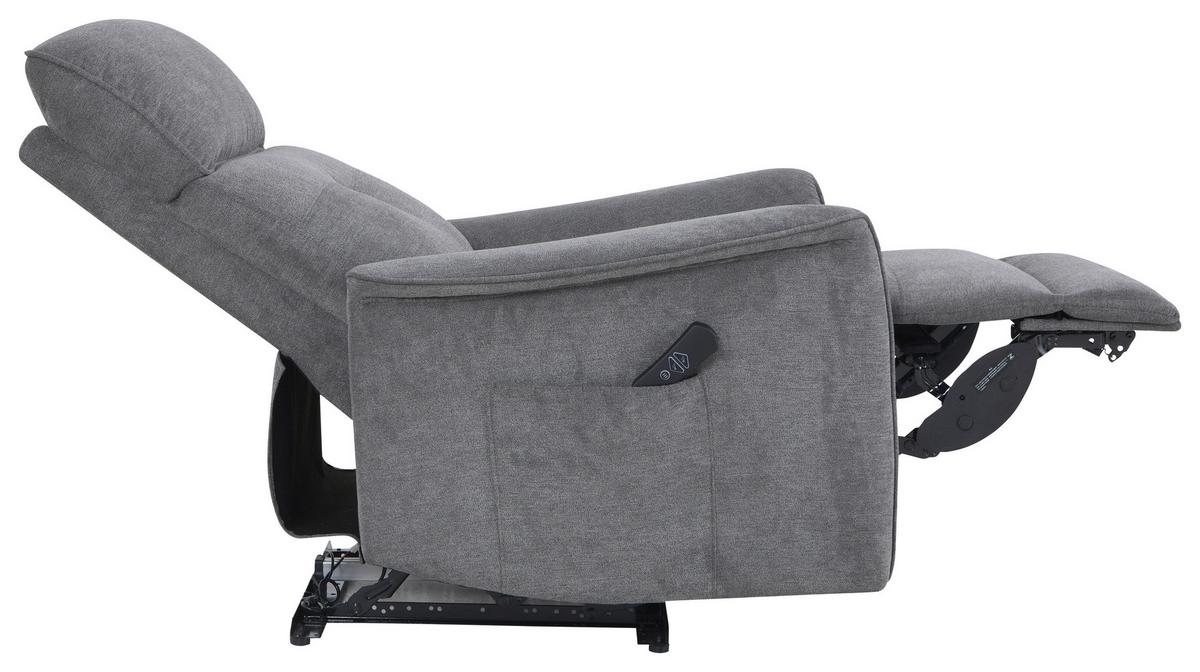 Relaxačné kreslo HEAT, sivá, vyhrievacia funkcia - sivá, Basics, kov/drevo (79/106/98cm)