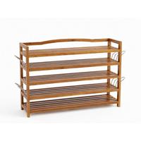 Schuhregal aus Akazienholz 5 Etagen - Akaziefarben, Basics, Holz (26/82/74cm)