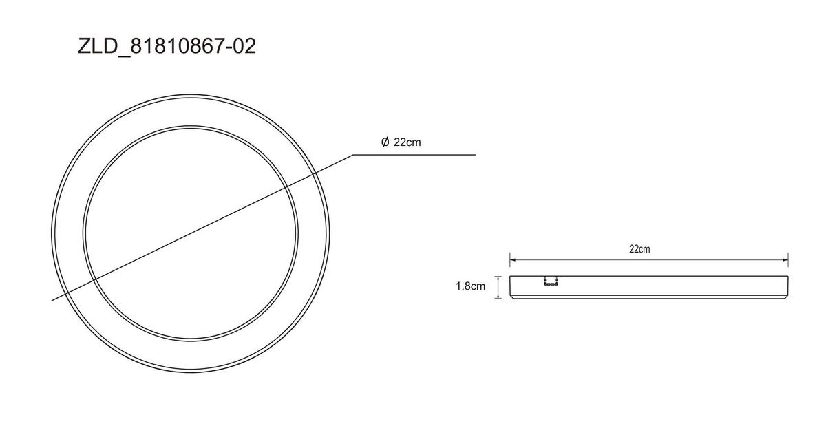 STROPNÍ LED SVÍTIDLO LASSE - bílá, Konvenční, plast (22/1,8cm) - Mömax