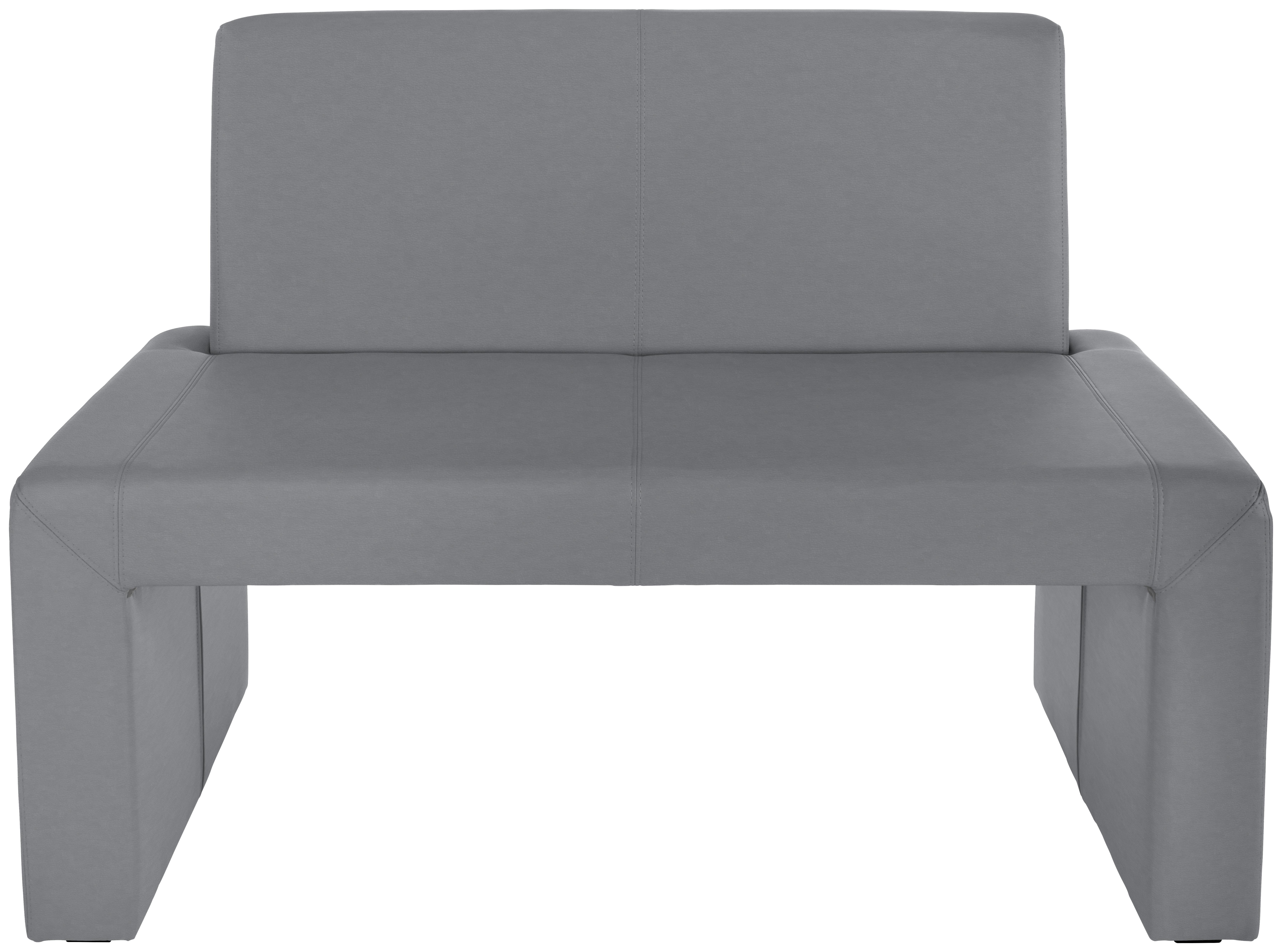 Sitzbank mit Lehne Gepolstert Grau Valun II B: 120 cm - Grau, KONVENTIONELL, Holz/Holzwerkstoff (120/88/48cm)
