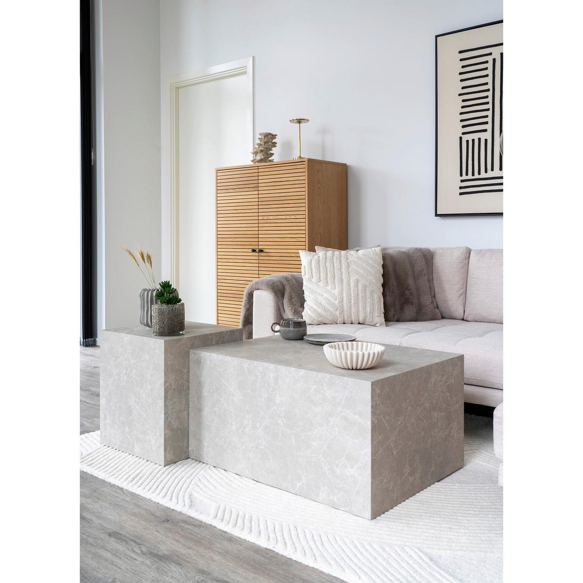 Beistelltisch Prague Greige B: 40 cm - Greige, Basics, Holzwerkstoff (40/40/45cm)