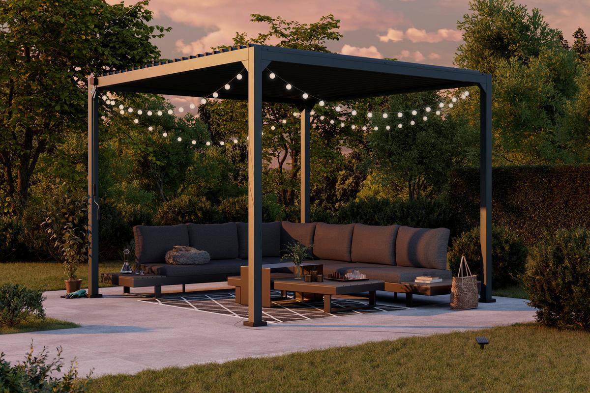 SOLÁRNÍ SVÍTIDLO LAMPI - bílá/černá, Romantický / Rustikální, textil/plast (200cm) - Mömax