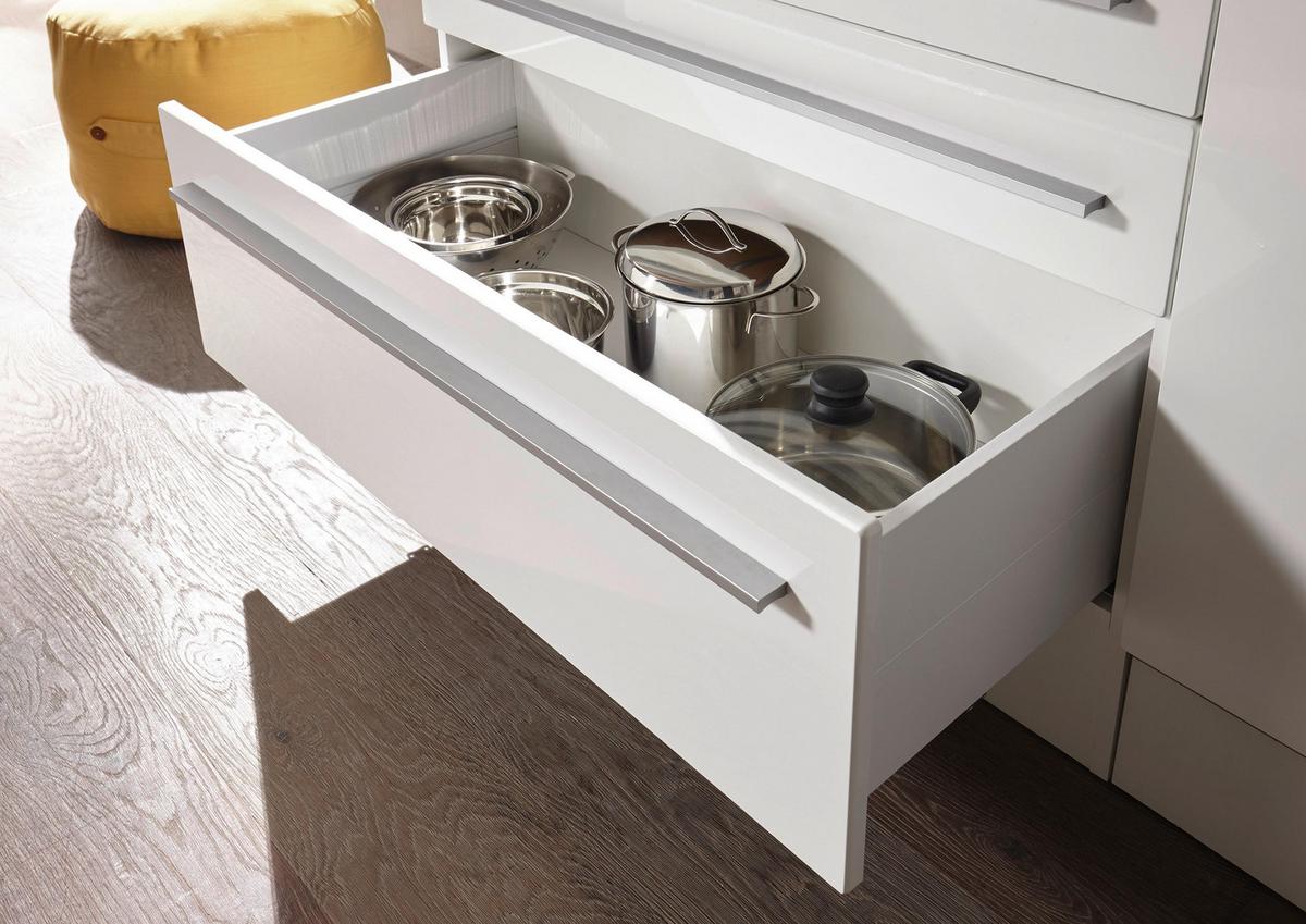 Küchenzeile Premium mit Geräte B: 290 cm Weiß/Eiche Dekor - Wildeiche/Eichefarben, Basics, Holzwerkstoff (290cm) - Respekta
