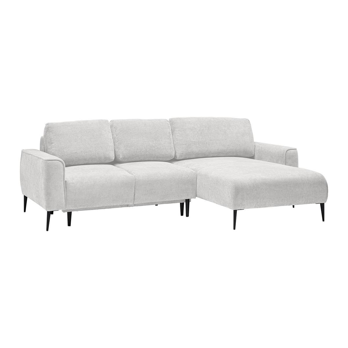 Rohová sedačka CUSTOM, pravá, krémová žinylka - černá/krémová, Moderní, kov/textil (255/164cm) - Mömax