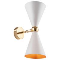 Wandleuchte Vesper - Goldfarben/Weiß, Basics, Metall (18/32/32cm) - MAYTONI