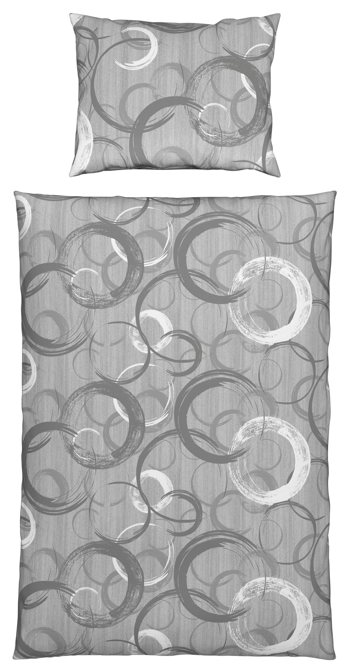 POVLEČENÍ NEW CIRCLES - šedá, textil (140/200cm) - Modern Living