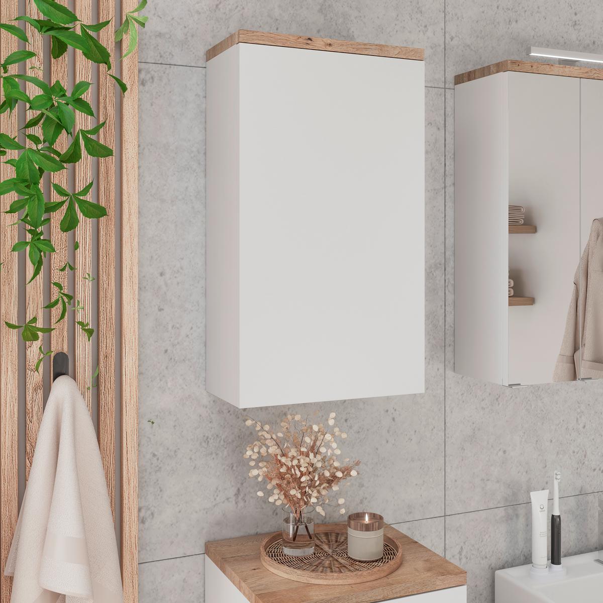 Faliszekrény Marbella - fehér, Modern, faalapú anyag (40/70/20cm)