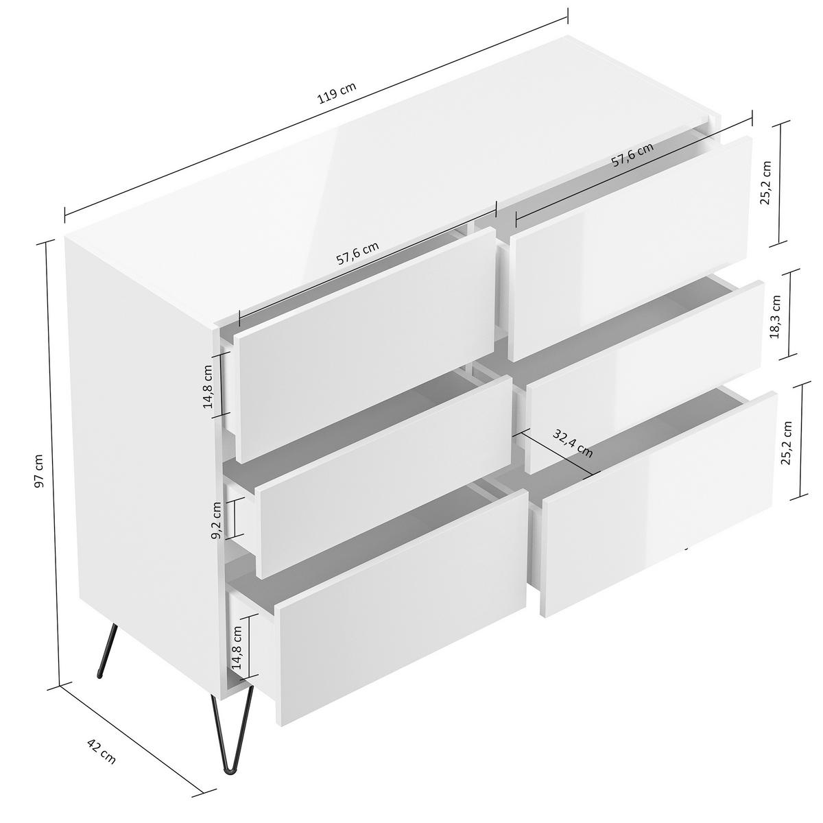 Sideboard Posseik Industrial Graphitfarben/Eichef. B:120 cm - Eichefarben/Schwarz, Design, Holzwerkstoff (120/93,6/42cm) - P & B