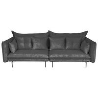 2-Sitzer-Sofa Sing Dunkelgrau Cord B: 262 cm - Dunkelgrau/Schwarz, Design, Textil (262/91/115cm) - MID.YOU