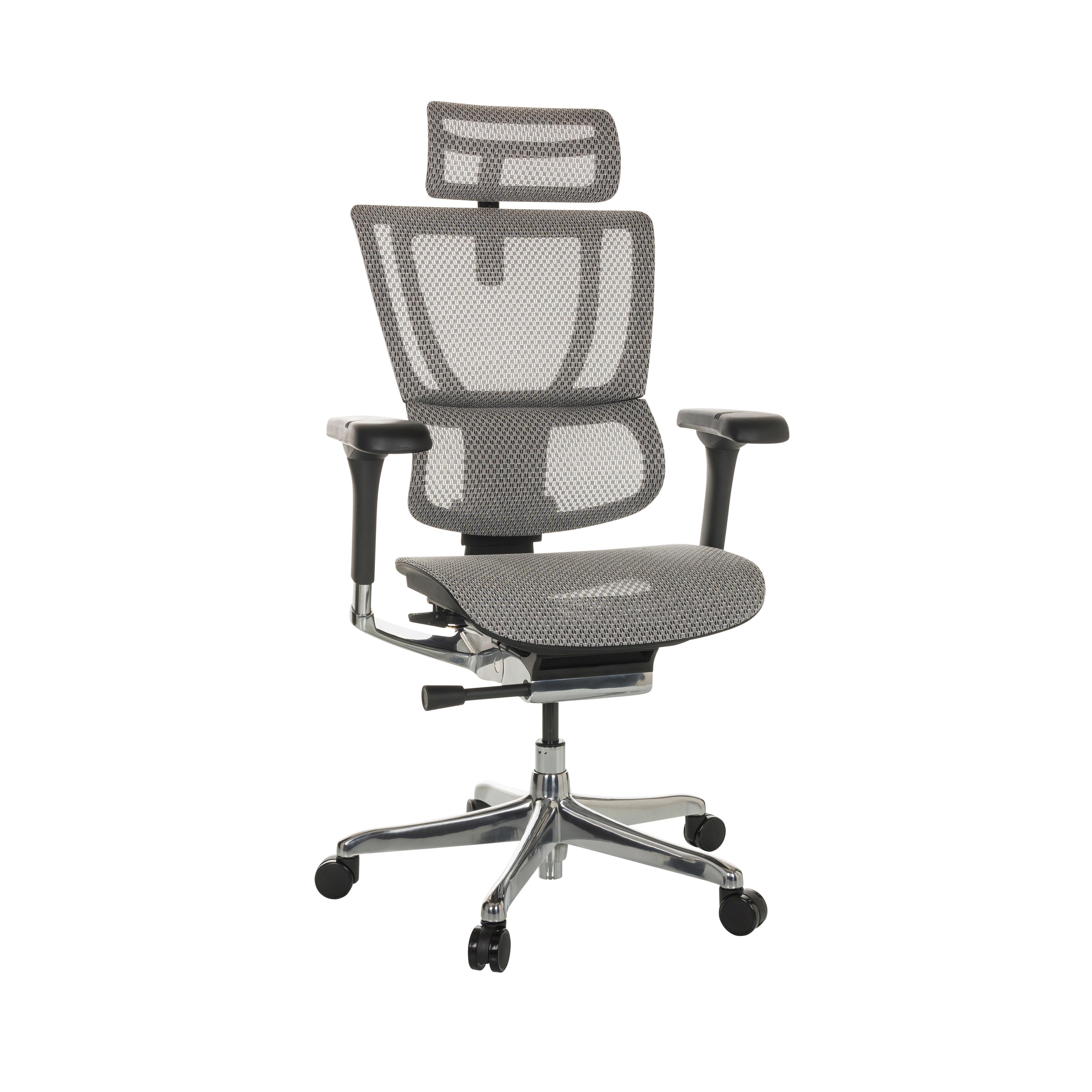 Drehstuhl Ergohuman Slim I - Silberfarben/Hellgrau, Basics, Kunststoff/Textil (69/116-138/66cm) - MID.YOU