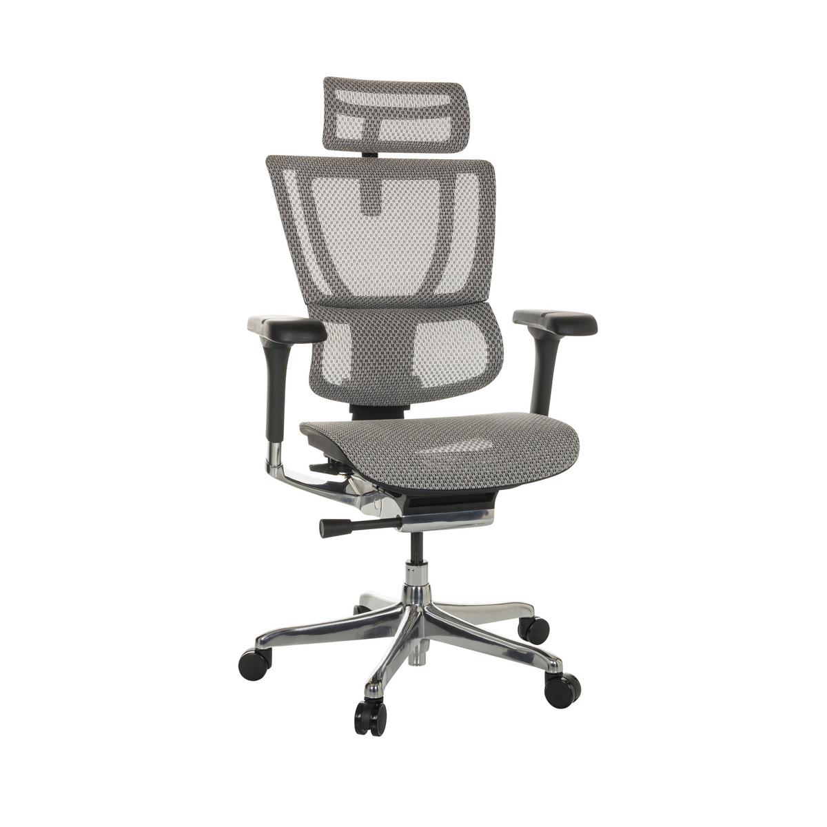 Drehstuhl Ergohuman Slim I - Silberfarben/Hellgrau, Basics, Kunststoff/Textil (69/116-138/66cm) - MID.YOU