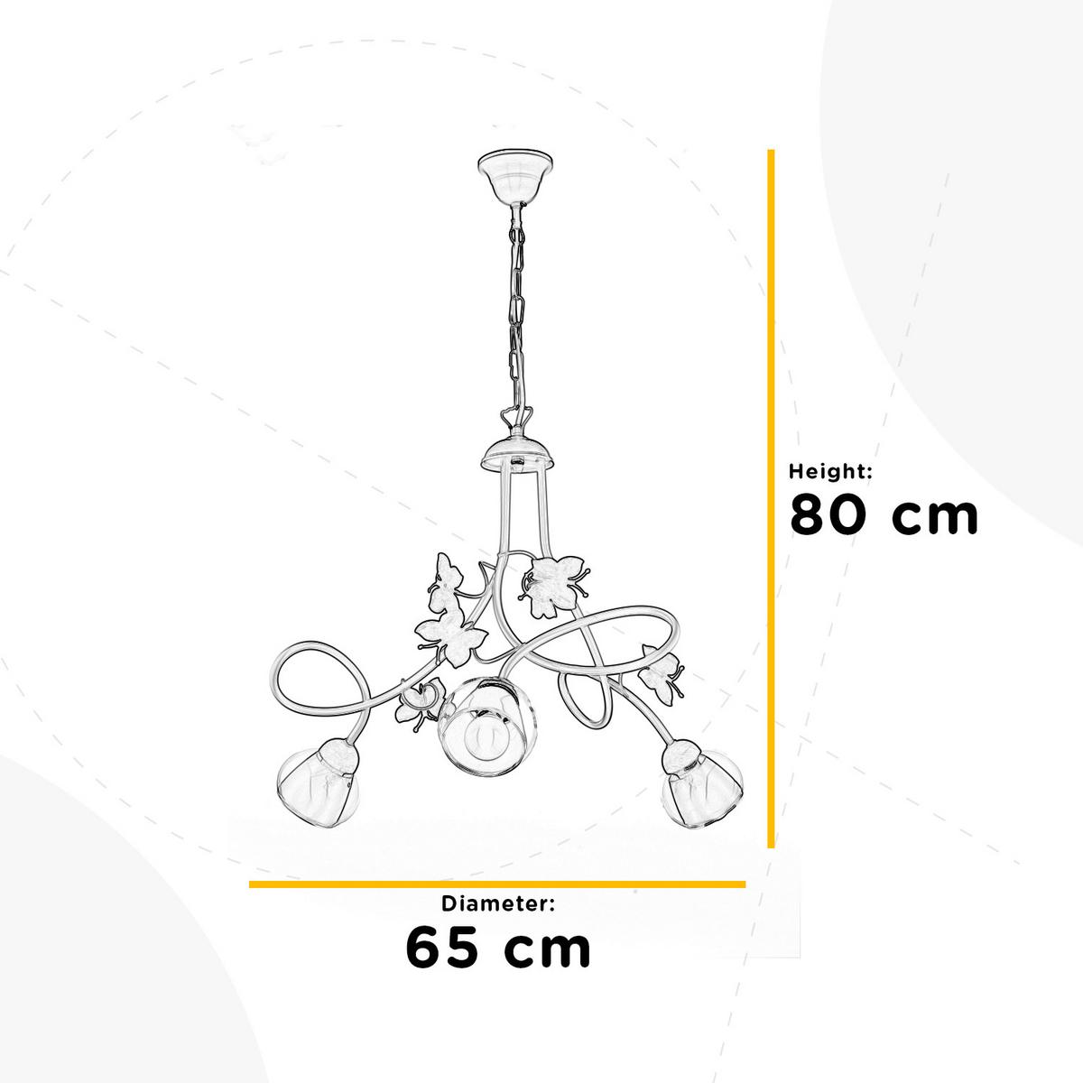 Kinderhängeleuchte 4924/3 - Pink/Weiß, Basics, Glas/Metall (65/80cm)