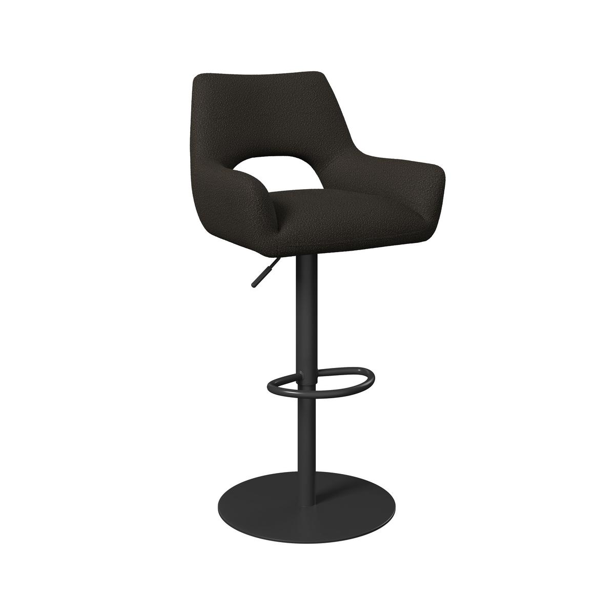 Barová stolička Tami, tmavohnedá - čierna/tmavohnedá, Modern, kov/drevo (46/82-102/51cm) - Bessagi Home