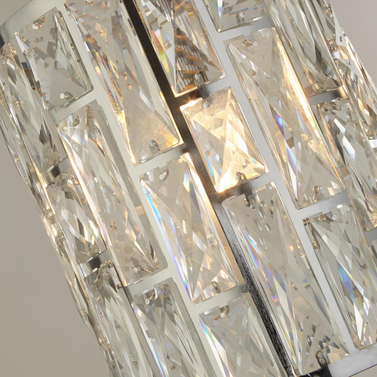 Hängeleuchte Bijou H: 152 cm 1-Flammig - Chromfarben, Design, Glas/Metall (22/31-152cm)