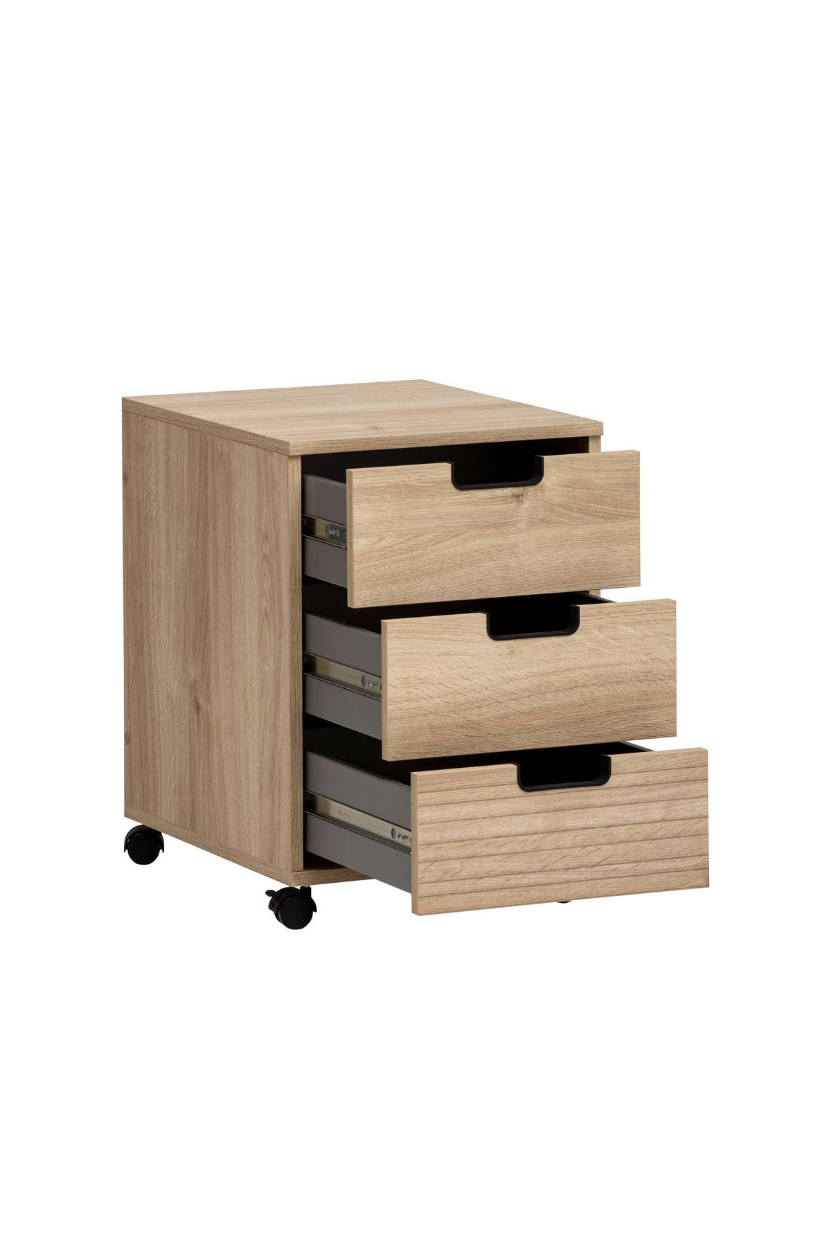 Rollcontainer Emmik Eiche Dekor B: 40,1cm - Eichefarben, MODERN, Holzwerkstoff/Kunststoff (40,1/57/50cm) - MID.YOU
