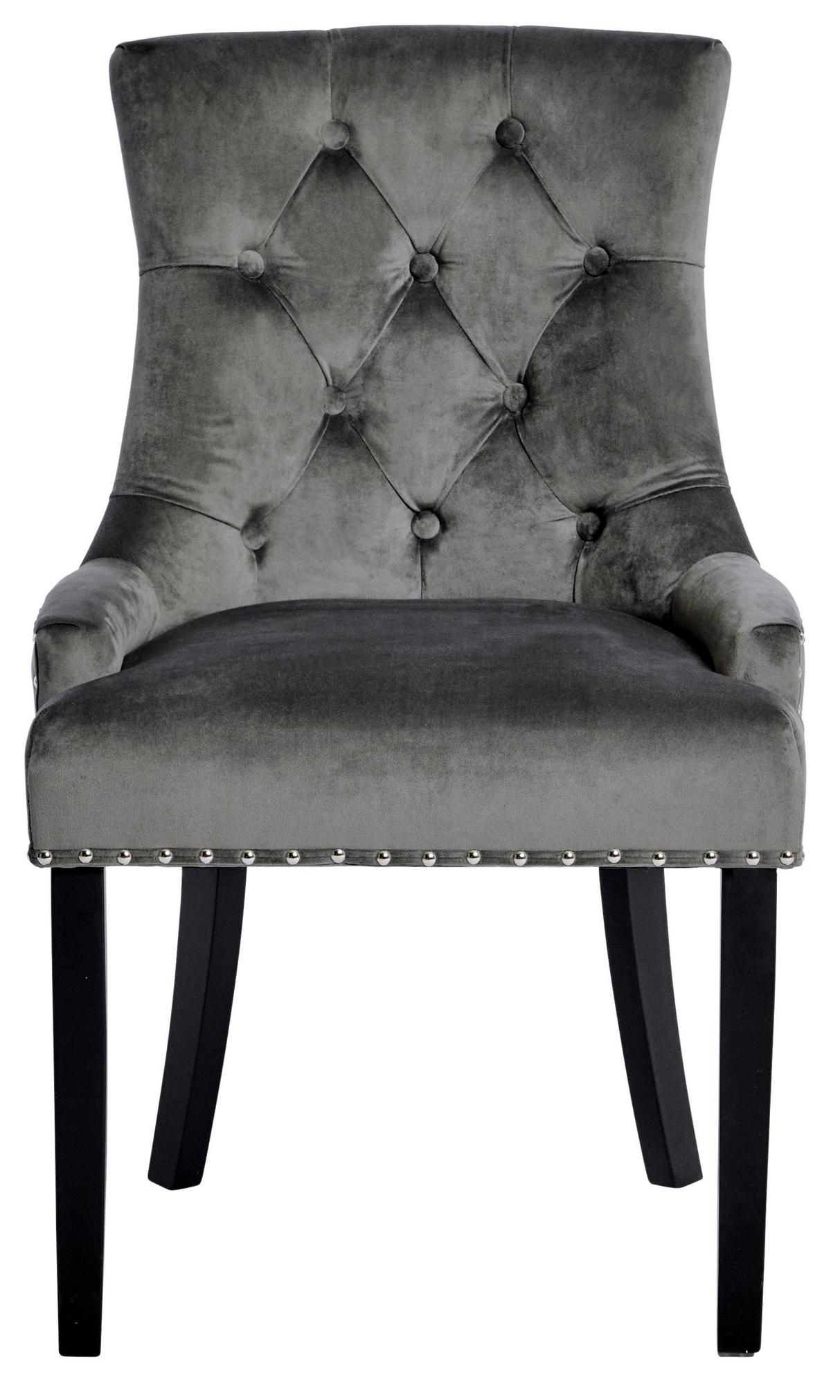 Stuhl Savik Devon Anthrazit/schwarz B: 56 Cm - Anthrazit/Schwarz, MODERN, Holz/Textil (56/62,5/91cm) - Livetastic