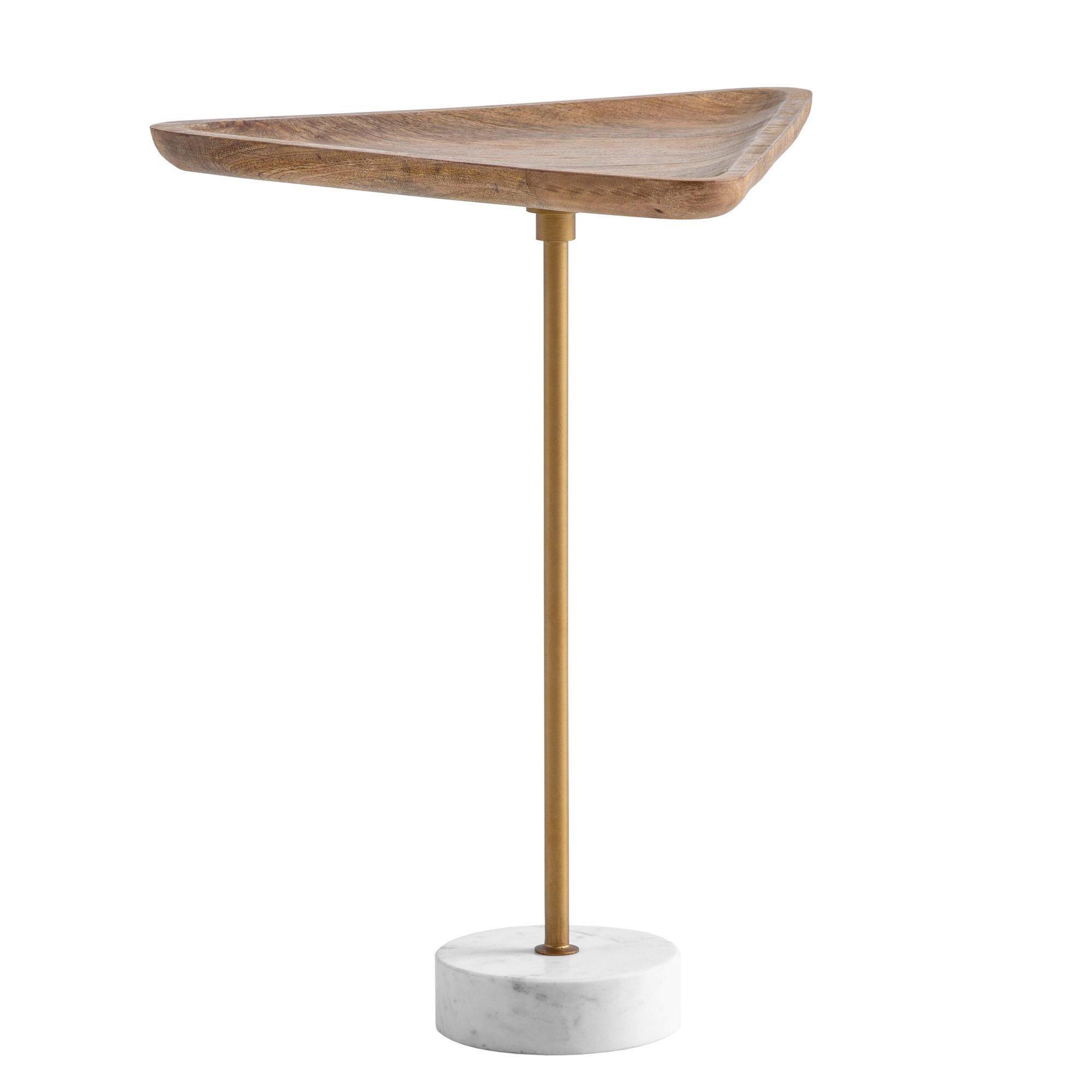 Beistelltisch Goldfarben, Eiche L: 45 cm - Eichefarben/Goldfarben, Design, Holz/Stein (45/40/55cm) - Livetastic