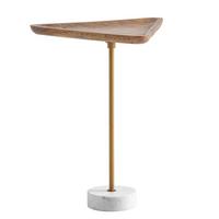 Beistelltisch Goldfarben, Eiche L: 45 cm - Eichefarben/Goldfarben, Design, Holz/Stein (45/40/55cm) - Livetastic