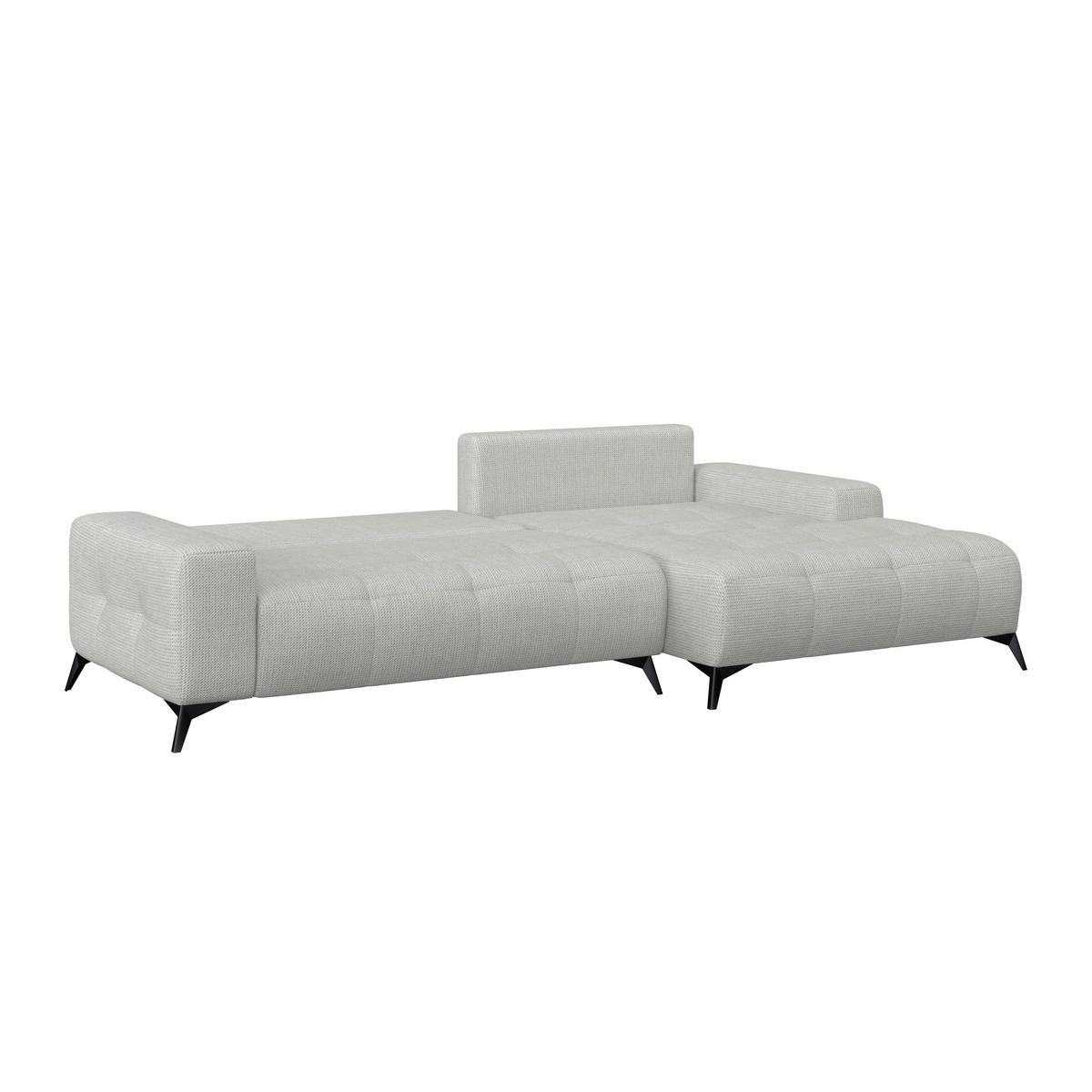 Ecksofa Mauro Türkis, mit Schlaffunktion - Blaugrau/Schwarz, Trend, Textil (290/175cm) - Luca Bessoni