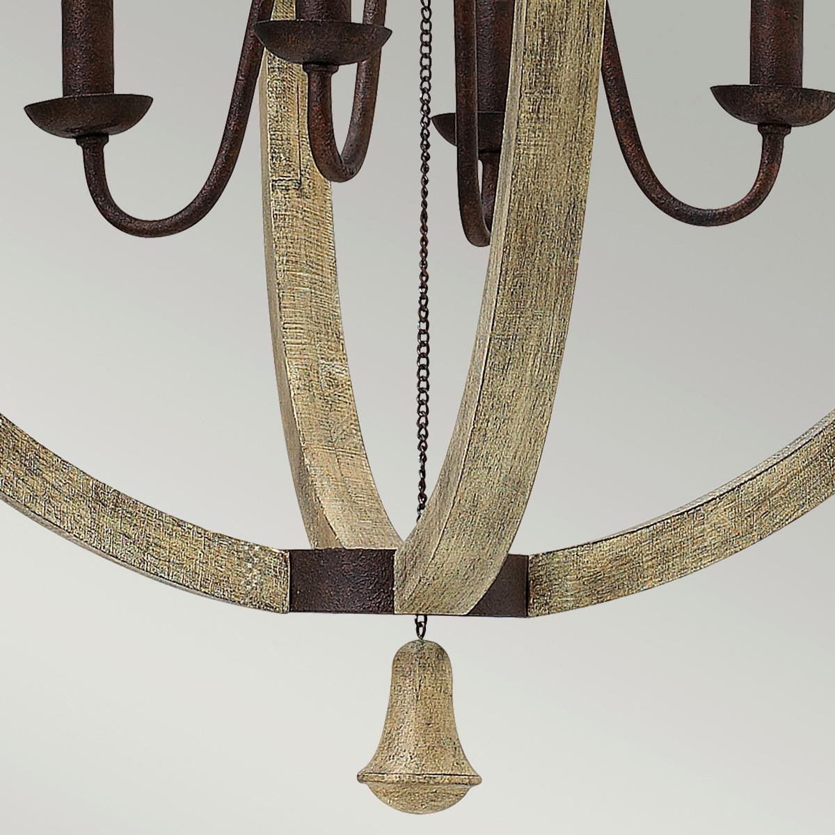 Kronleuchter H: 82,2 cm 4-Flammig - Rostfarben, KONVENTIONELL, Holz/Metall (61.0/82.2cm) - Elstead Lighting