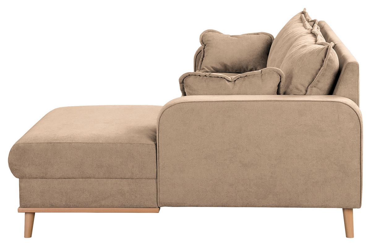 Ecksofa Beata Beige S: 230x150 cm - Wengefarben/Beige, Design, Textil (230/150cm) - Livetastic