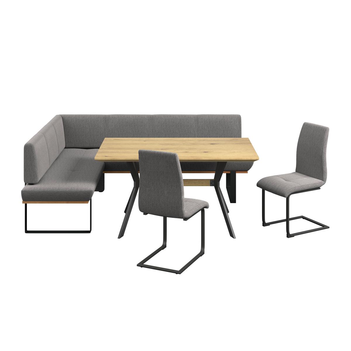 Eckbank Dunkelgrau/Schwarz Tristan 175x225 cm - Schwarz/Grau, MODERN, Holz/Textil (175/225cm) - James Wood