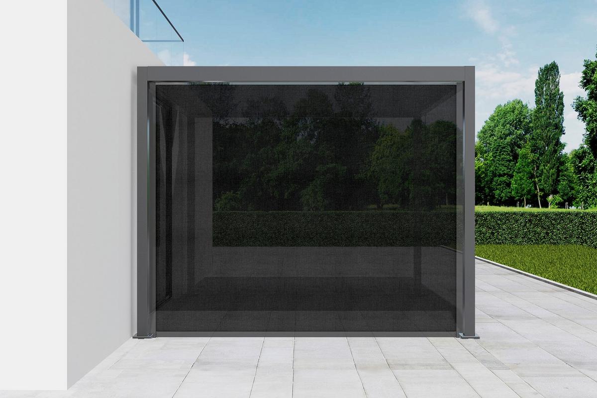 Kurbelrollo Für Pergola Origin Aluminium, Bxh:ca. 278x231,5cm - Anthrazit, Basics, Metall (278/231,5/9cm) - Gardenson