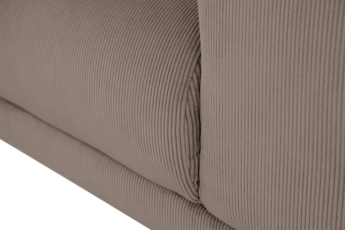 Ecksofa Erno Taupe S: 262 cm - Taupe/Schwarz, Design, Textil (262/183cm) - MID.YOU