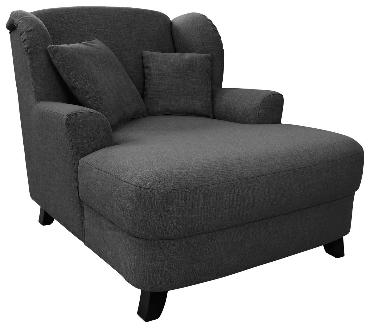 XXXL-Sessel Asado dunkelgrau inkl. Zierkissen, B: 109 cm - Dunkelgrau/Dunkelbraun, MODERN, Holzwerkstoff/Textil (109/104/145cm) - Sit & More