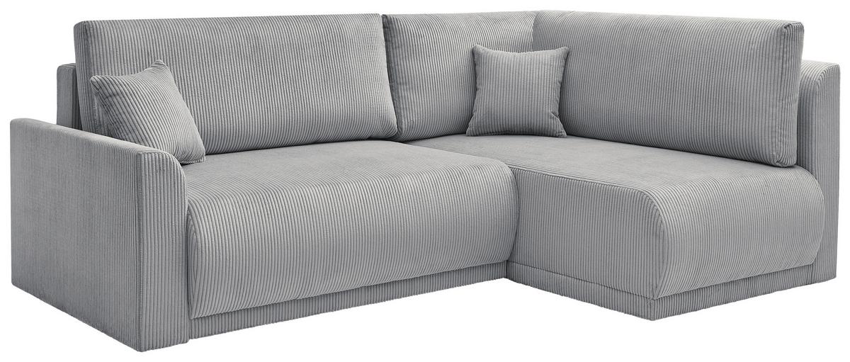 Rohová sedačka KIM L160, oboustranná, šedý manšestr - šedá/černá, Moderní, dřevo/textil (233/160cm)