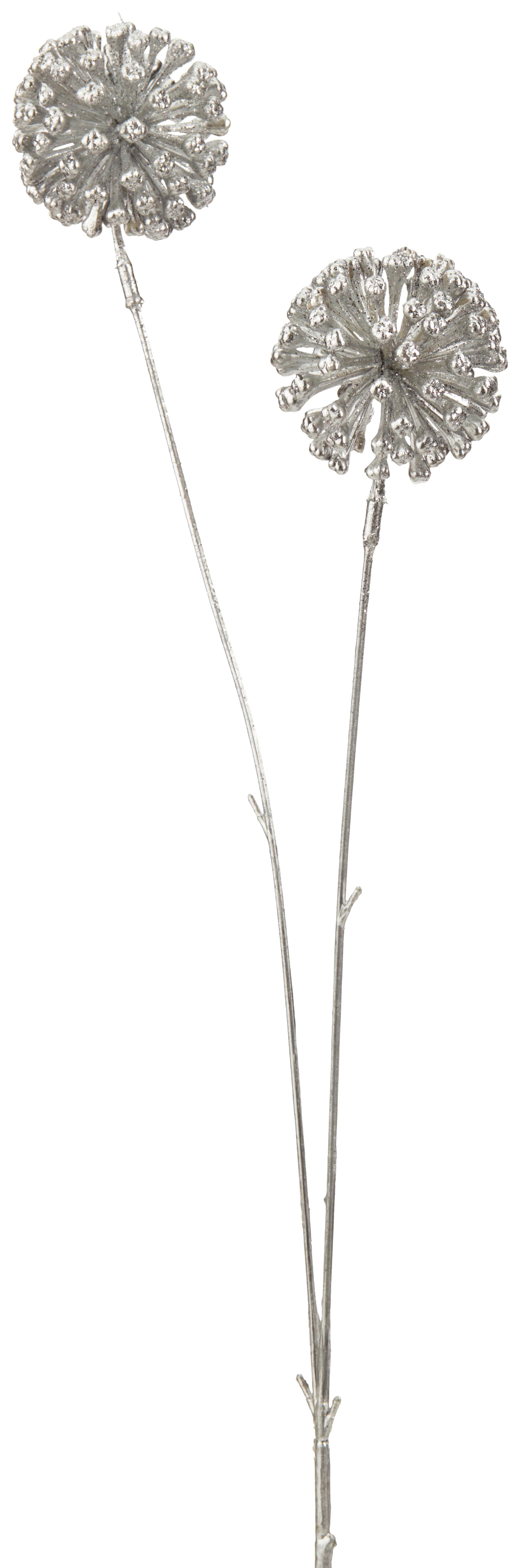 Kunstpflanze Allium-Blume Silberfarben H: 55 cm Dora - Silberfarben, MODERN, Kunststoff (55cm)