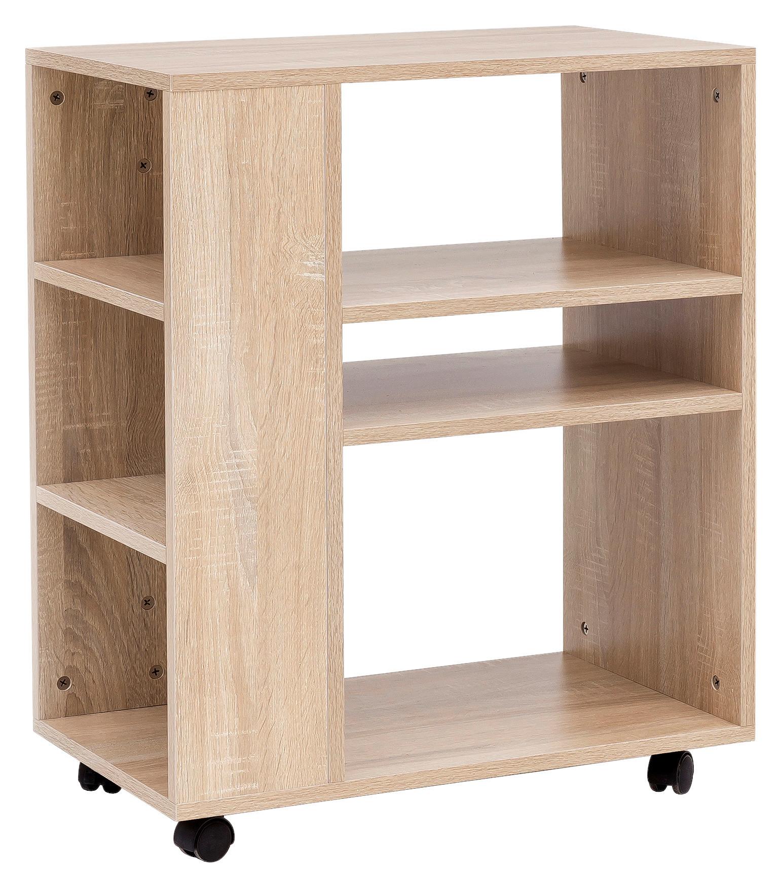 Beistellregal Auf Rollen Roller B 60cm, Eiche Dekor
