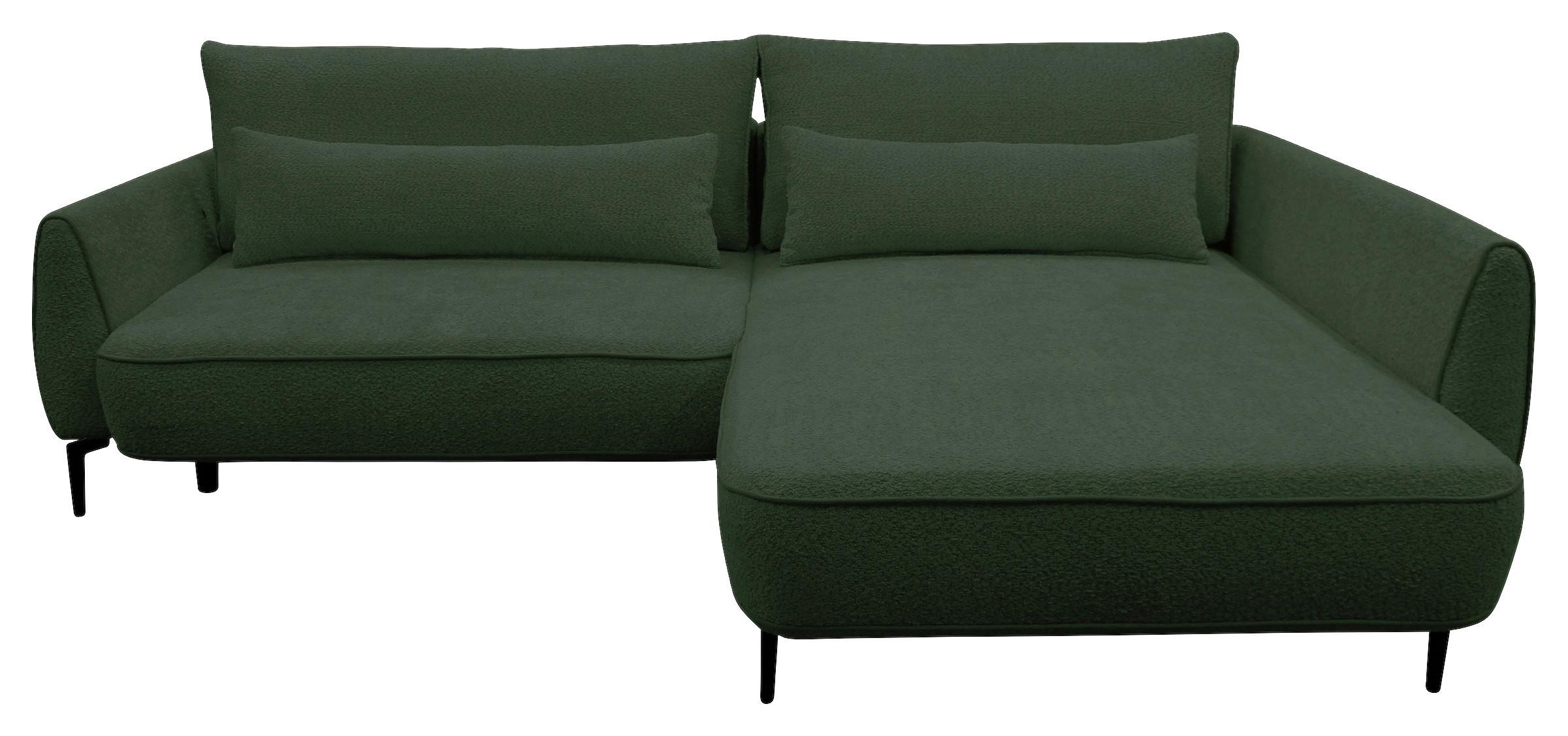 Ecksofa Abriamo Dunkelgrün 273x204 cm - Dunkelgrün/Creme, Design, Textil (273/204cm) - MID.YOU