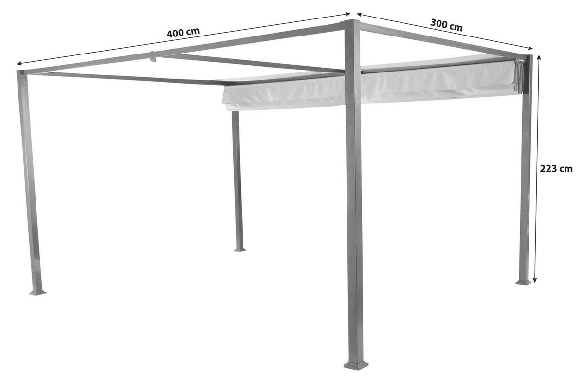 Pavillon Sky 400x300 cm Wetterfest - Anthrazit/Hellgrau, KONVENTIONELL, Textil/Metall (400/223/300cm) - Siena Garden