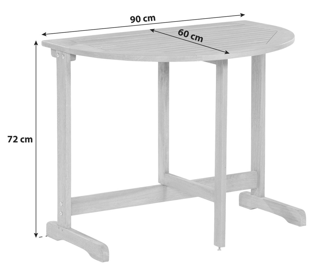 Gartentisch Klappbar Echtholz L: 90 cm - Naturfarben, KONVENTIONELL, Holz (90/72/60cm) - Gardenson