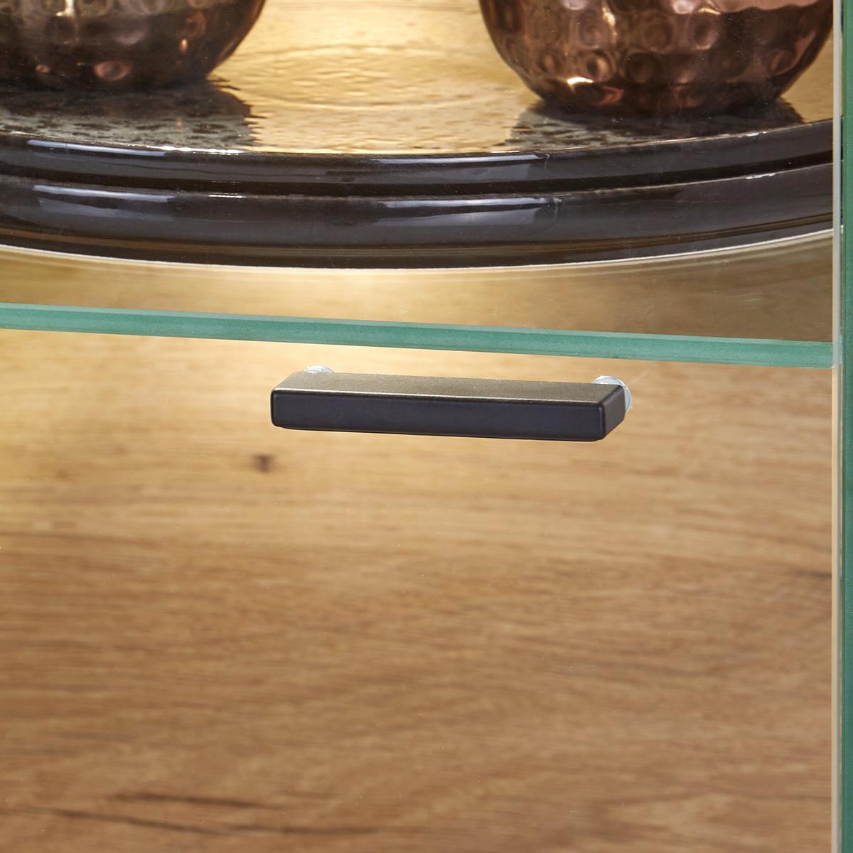 Vitrine Miron B: 86,7 cm mit Beleuchtung Massiv - MODERN, Glas/Holzwerkstoff (86,7/149/41,6cm)