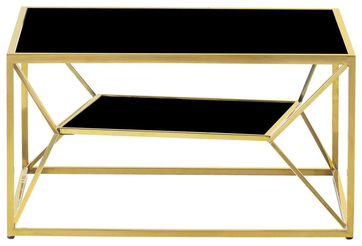 KONFERENČNÝ STOLÍK ANGEL II - čierna/zlatá, Modern, kov/sklo (70/38/70cm) - Mömax