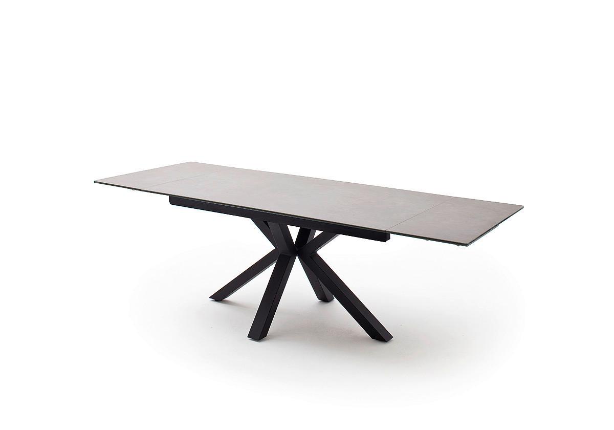 Ausziehtisch Nagano 160 160-240x76x90 Cm Hellgrau - Hellgrau/Schwarz, Trend, Keramik/Metall (160-240/76/90cm)