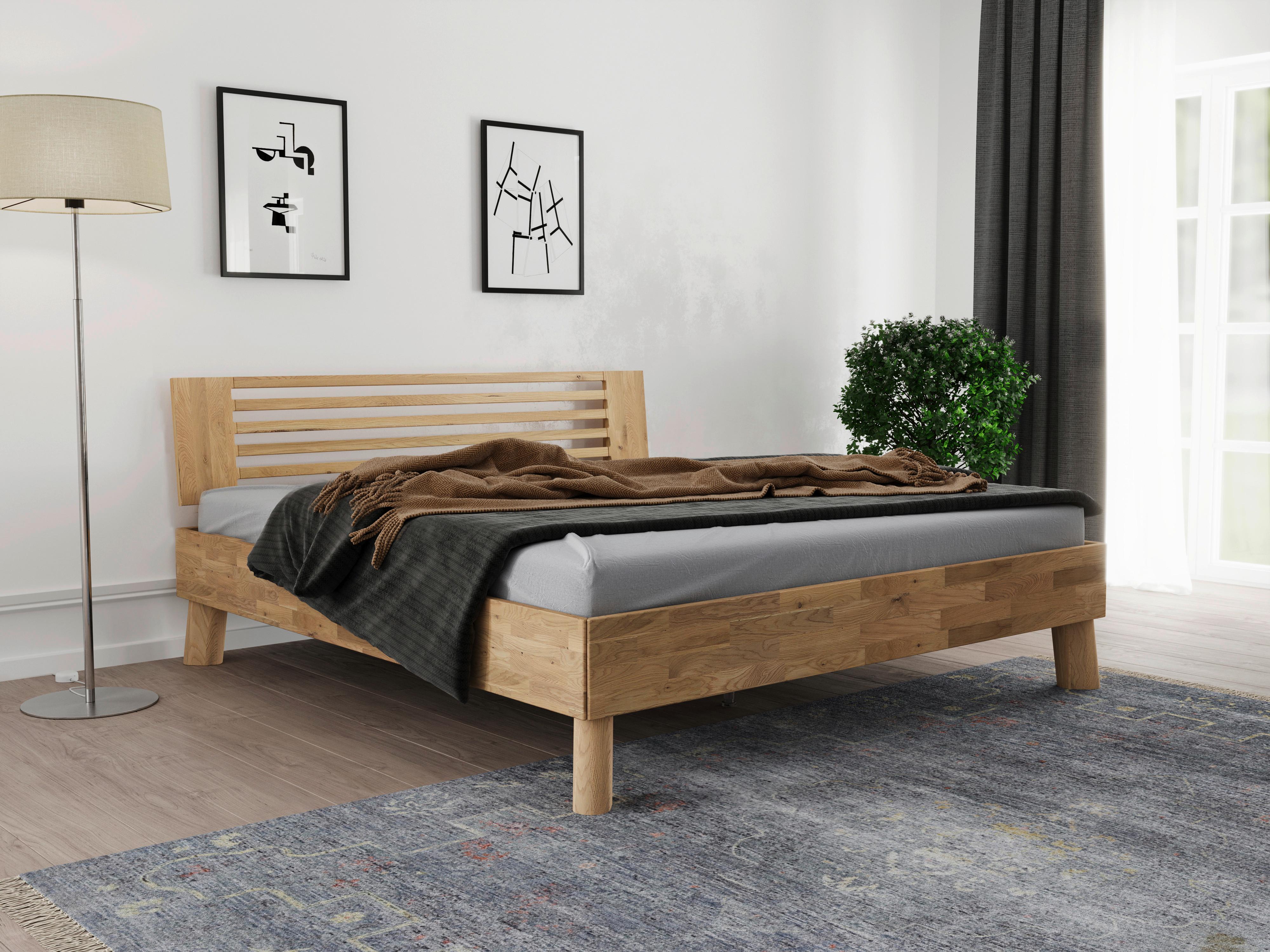 Bett Como Naturfarben /Wildeiche 160x200cm - Wildeiche/Naturfarben, MODERN, Holz (160/200cm) - MID.YOU