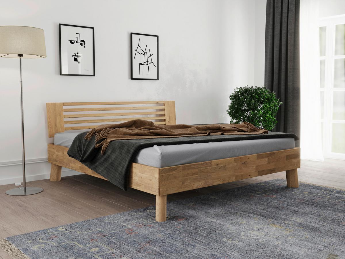Bett Como Naturfarben /Wildeiche 160x200cm - Wildeiche/Naturfarben, MODERN, Holz (160/200cm) - MID.YOU