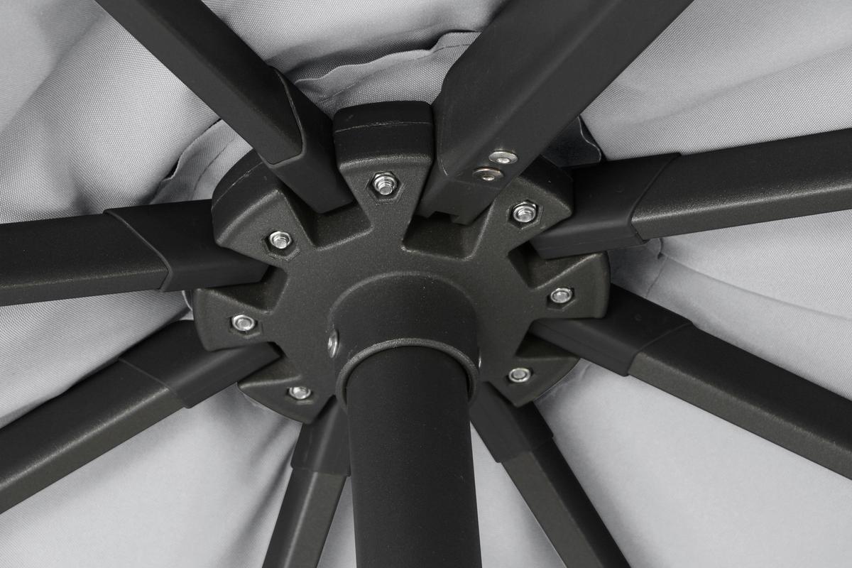 Ampelschirm Sunset N+ Ø 350 H: 252 Cm Anthrazit/grau - Anthrazit/Grau, KONVENTIONELL, Textil/Metall (350/350cm) - Siena Garden