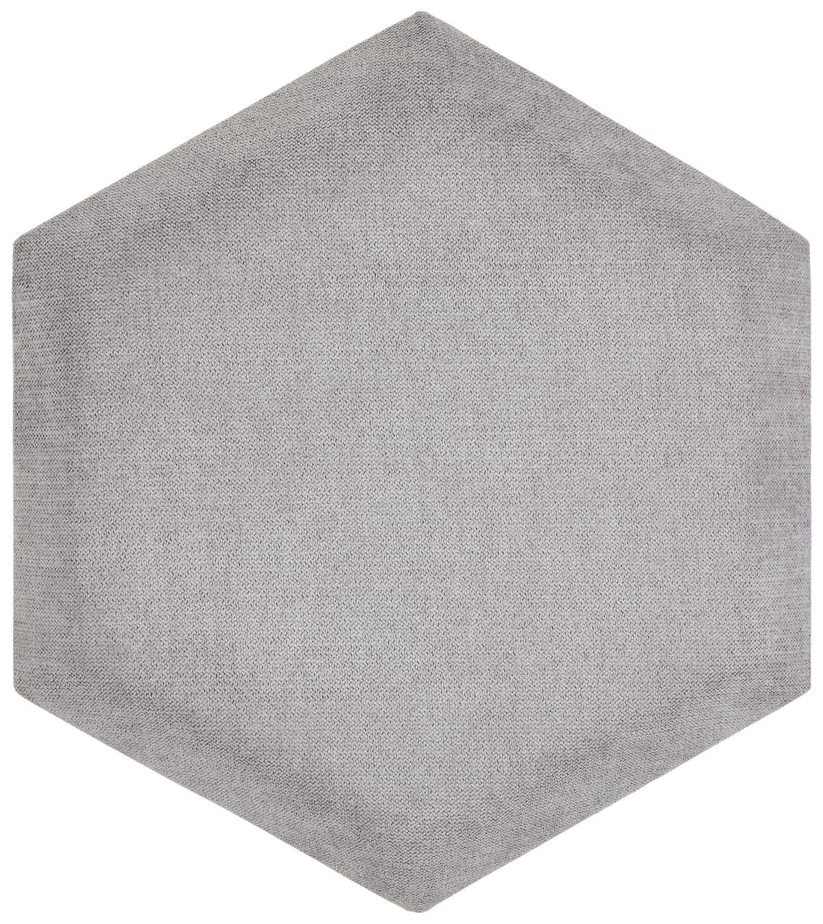 čalouněný panel 2ks, 36x32cm hexagon, šedá - šedá, Basics, textil (36/32/4cm) - MID.YOU