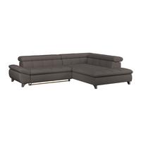 Rohová sedačka GEMINI S, pravá, hnedá ženilka - hnedá/chrómová, Konventionell, kov/textil (312/234cm)