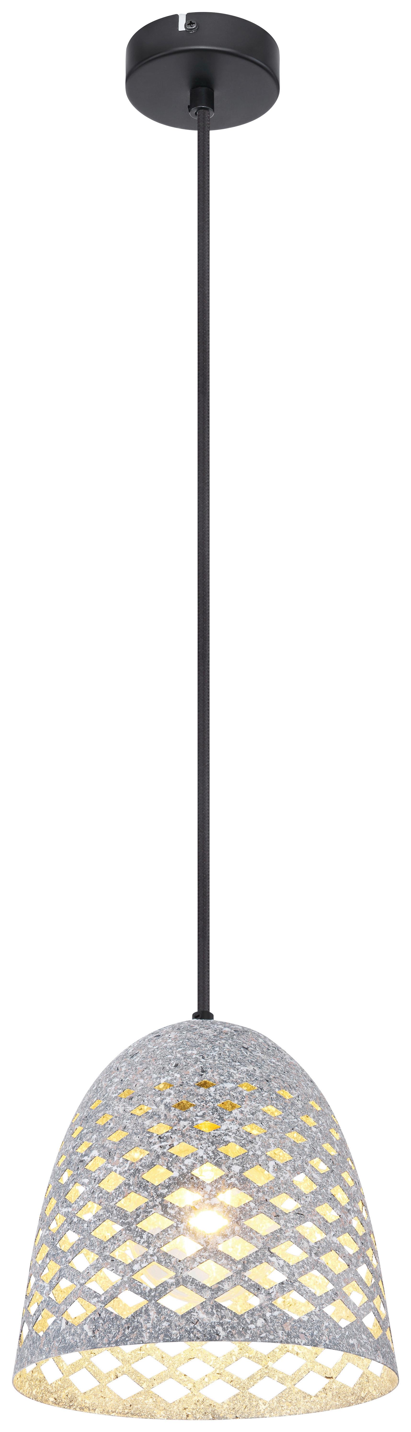 Hängeleuchte Vision H: 120 Cm 1-Flammig, Schwarz/grau - Schwarz/Grau, Basics, Textil/Metall (20/120cm) - Globo