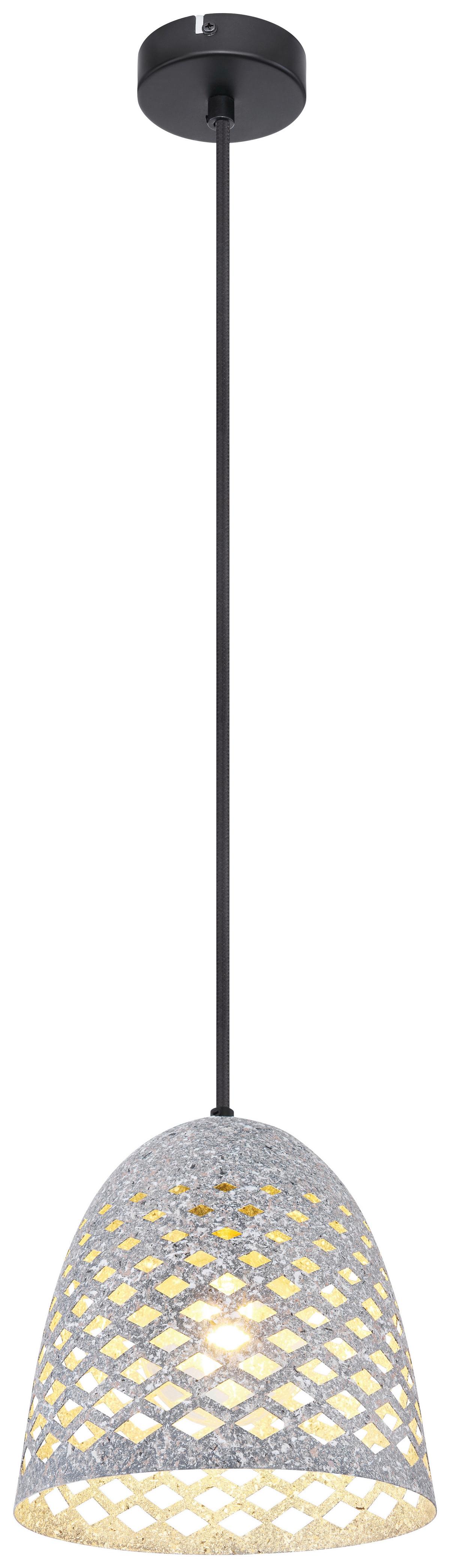 Hängeleuchte Vision H: 120 Cm 1-Flammig, Schwarz/grau - Schwarz/Grau, Basics, Textil/Metall (20/120cm) - Globo