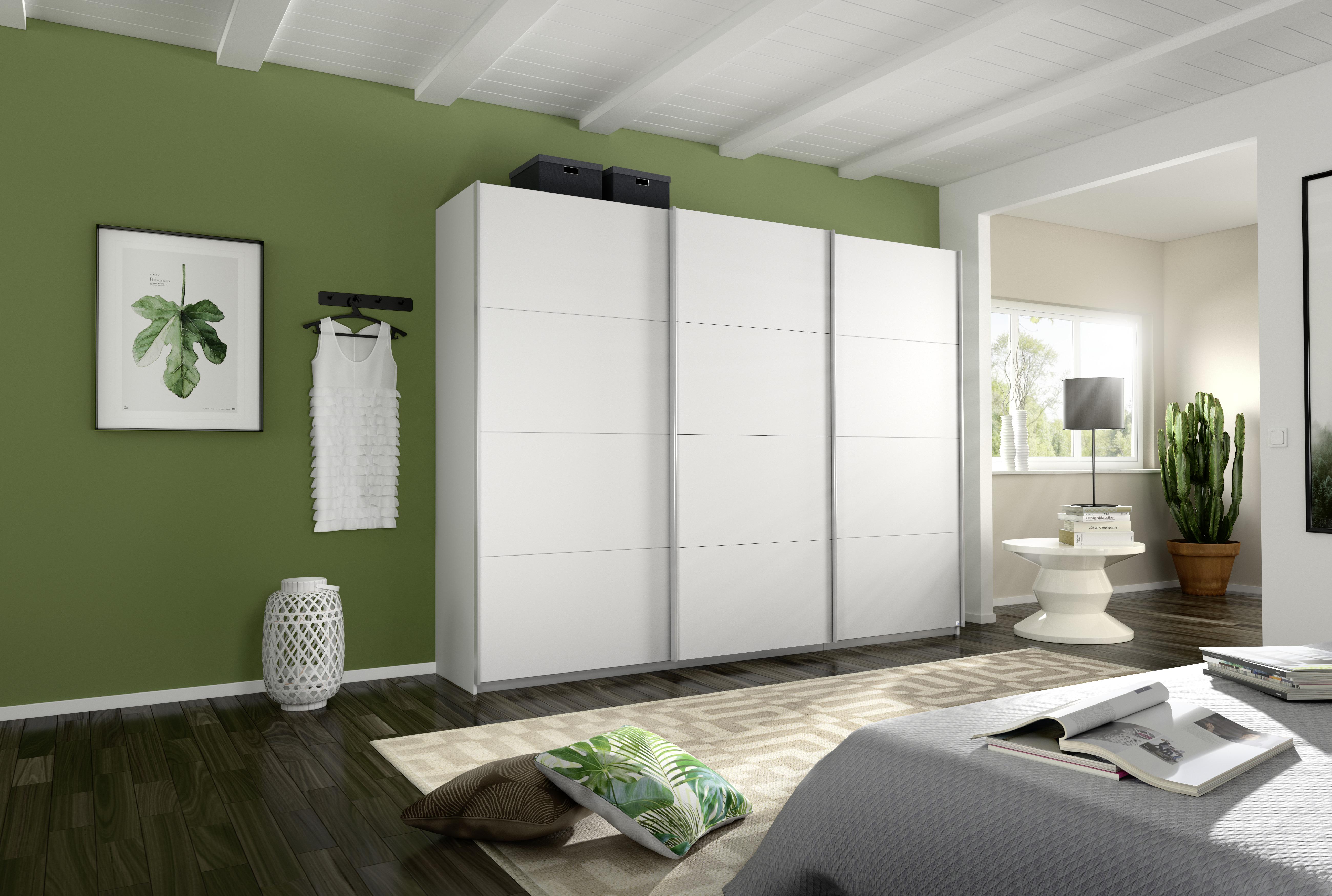 Schwebetürenschrank 271cm Belluno, Weiß Dekor - Weiß, MODERN, Holzwerkstoff (271/230/62cm) - Rauch Möbel