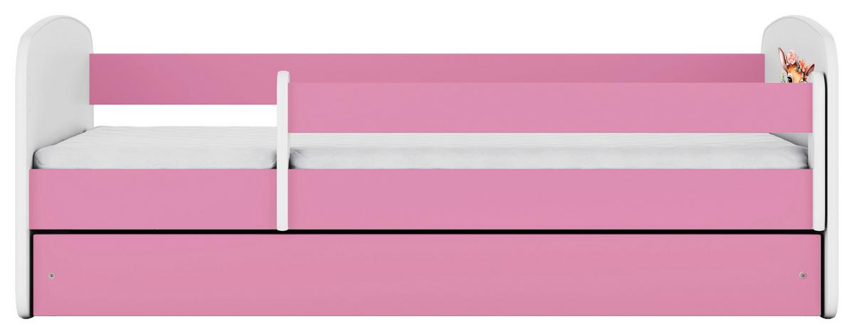 Kinder-/Juniorbett Babydreams Inkl. Matratze 80x160 - Pink/Birkefarben, MODERN, Holz/Holzwerkstoff (80/160cm) - MID.YOU